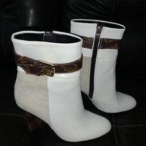 Lv white heels